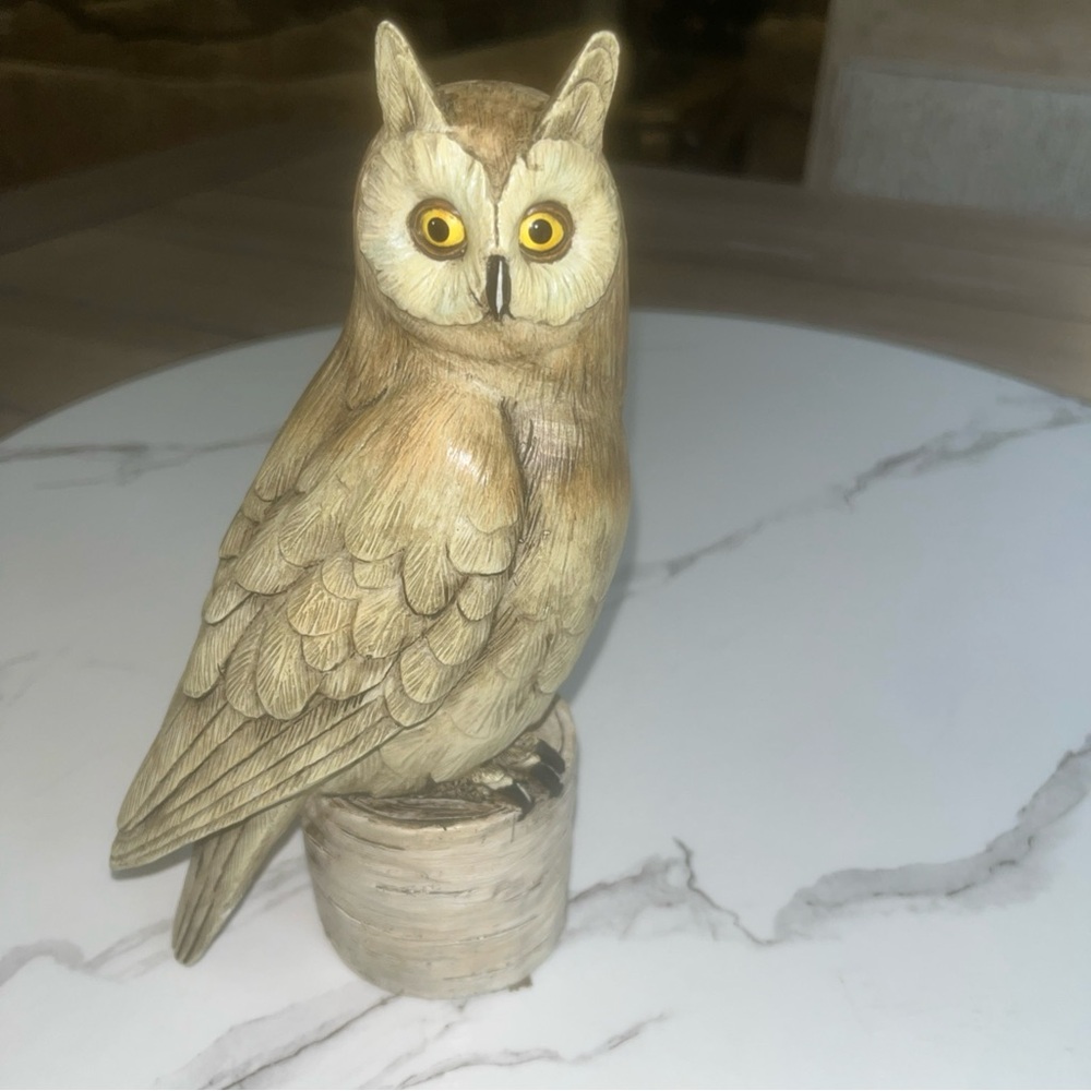Handcrafted Owl Figurine - Natural Tones